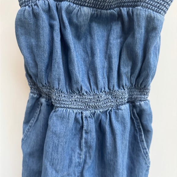 GAP Denim XS 4T Girls Blue Denim One Piece Jumpsuit with Spaghetti Straps - Picture 3 of 6